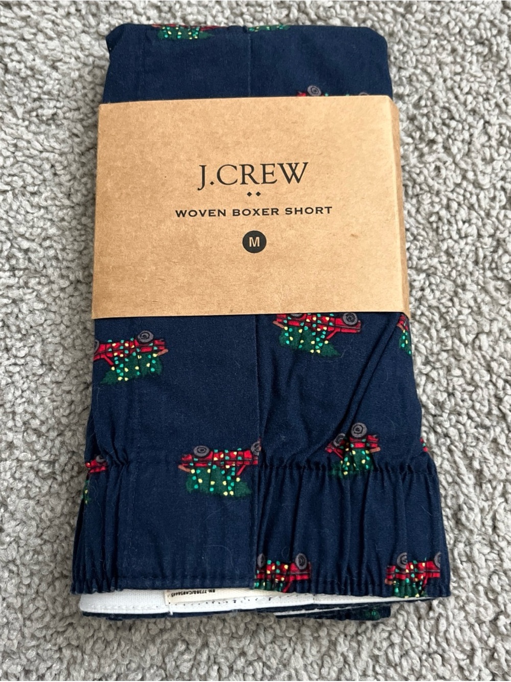 J.Crew Woven Boxer Short Christmas Theme Size M-NEW
